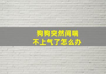 狗狗突然间喘不上气了怎么办