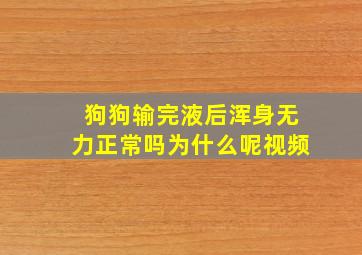 狗狗输完液后浑身无力正常吗为什么呢视频