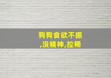 狗狗食欲不振,没精神,拉稀