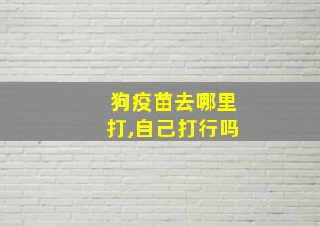 狗疫苗去哪里打,自己打行吗