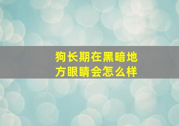 狗长期在黑暗地方眼睛会怎么样