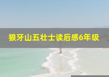 狼牙山五壮士读后感6年级