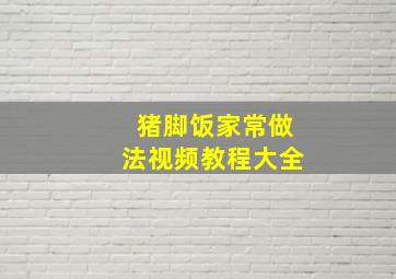 猪脚饭家常做法视频教程大全