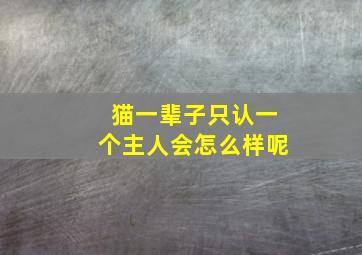 猫一辈子只认一个主人会怎么样呢