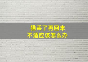 猫丢了再回来不适应该怎么办