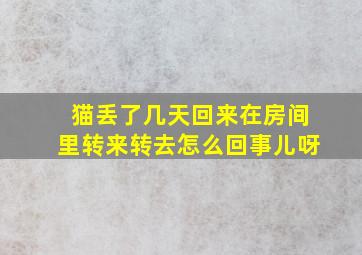 猫丢了几天回来在房间里转来转去怎么回事儿呀