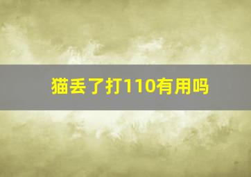 猫丢了打110有用吗