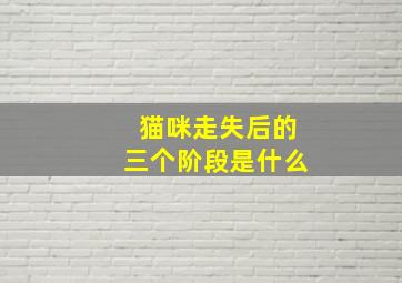 猫咪走失后的三个阶段是什么