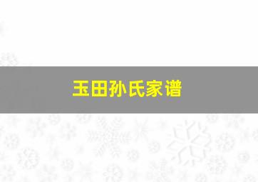 玉田孙氏家谱