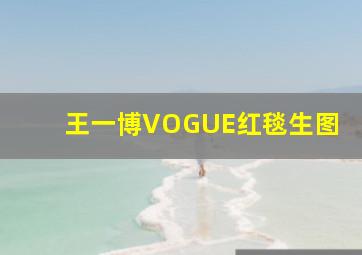 王一博VOGUE红毯生图