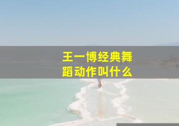 王一博经典舞蹈动作叫什么