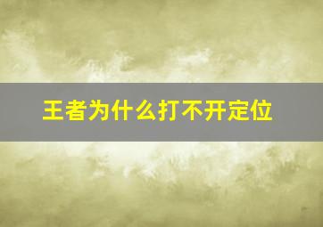 王者为什么打不开定位