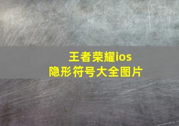 王者荣耀ios隐形符号大全图片