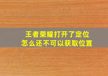 王者荣耀打开了定位怎么还不可以获取位置