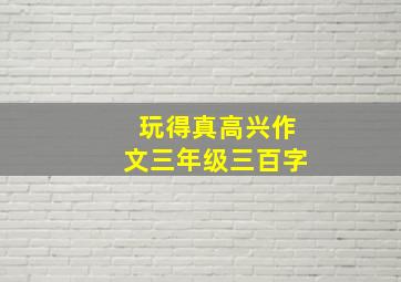 玩得真高兴作文三年级三百字