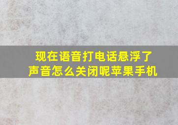 现在语音打电话悬浮了声音怎么关闭呢苹果手机