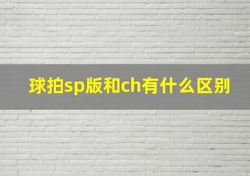 球拍sp版和ch有什么区别