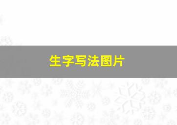 生字写法图片