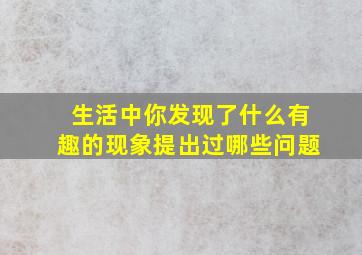 生活中你发现了什么有趣的现象提出过哪些问题