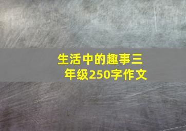 生活中的趣事三年级250字作文