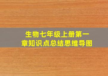 生物七年级上册第一章知识点总结思维导图