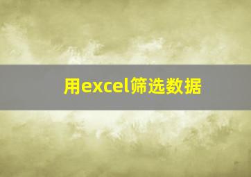 用excel筛选数据