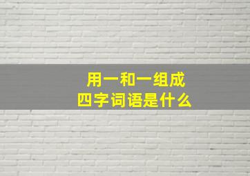 用一和一组成四字词语是什么