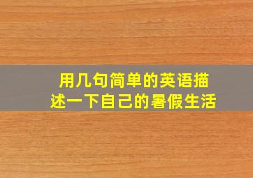 用几句简单的英语描述一下自己的暑假生活