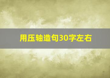 用压轴造句30字左右