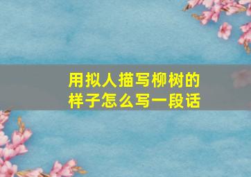 用拟人描写柳树的样子怎么写一段话