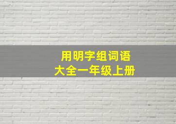 用明字组词语大全一年级上册