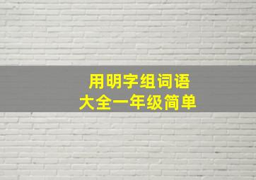 用明字组词语大全一年级简单