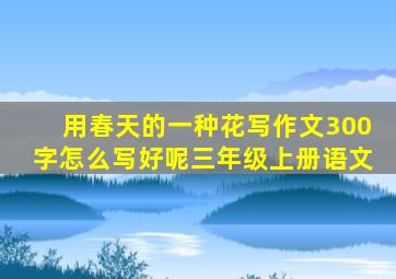 用春天的一种花写作文300字怎么写好呢三年级上册语文