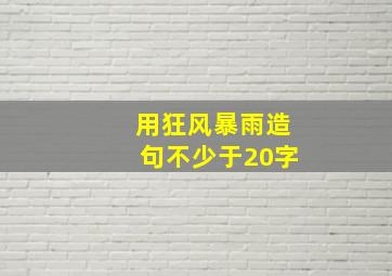 用狂风暴雨造句不少于20字