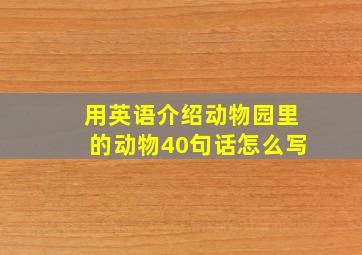 用英语介绍动物园里的动物40句话怎么写