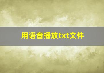 用语音播放txt文件