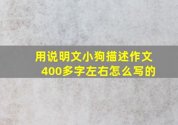 用说明文小狗描述作文400多字左右怎么写的