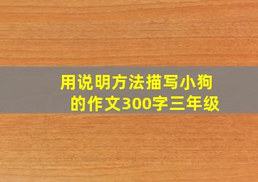 用说明方法描写小狗的作文300字三年级