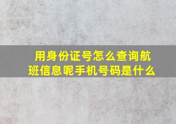 用身份证号怎么查询航班信息呢手机号码是什么