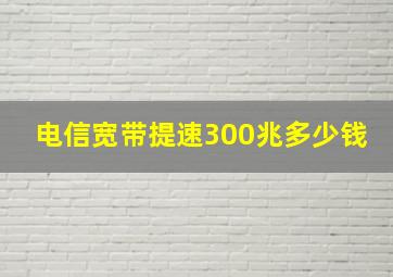 电信宽带提速300兆多少钱