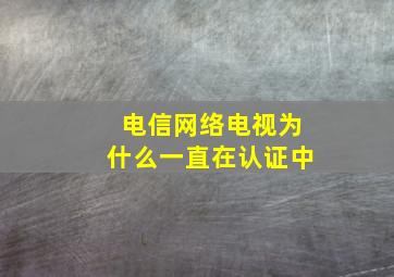 电信网络电视为什么一直在认证中