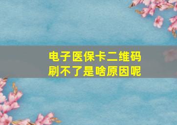 电子医保卡二维码刷不了是啥原因呢