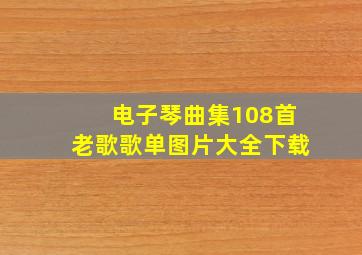 电子琴曲集108首老歌歌单图片大全下载