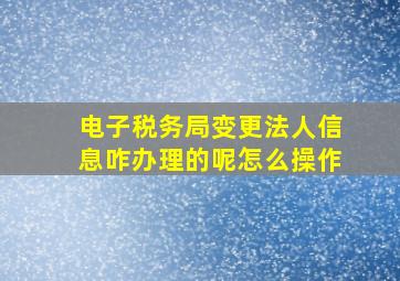 电子税务局变更法人信息咋办理的呢怎么操作