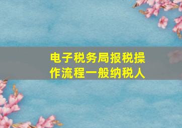 电子税务局报税操作流程一般纳税人