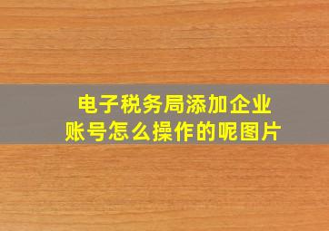 电子税务局添加企业账号怎么操作的呢图片