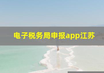 电子税务局申报app江苏