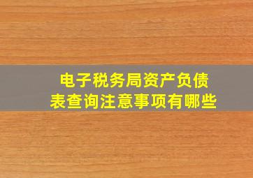 电子税务局资产负债表查询注意事项有哪些