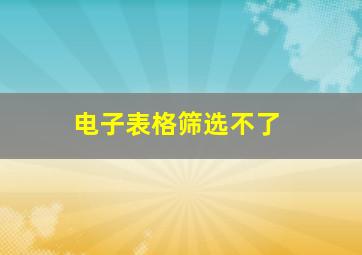 电子表格筛选不了