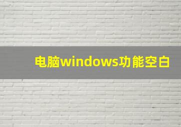 电脑windows功能空白